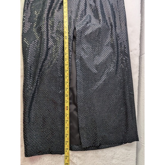 Roberta Vintage Black Sleeveless Sequin Dress Halter Cocktail Evening Sz 13/14 - Picture 8 of 9